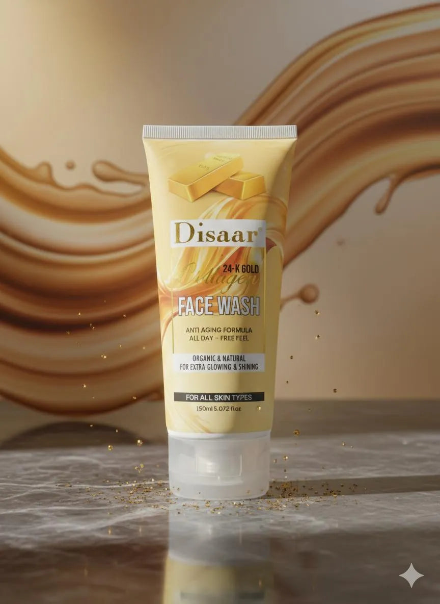 Disaar 24K Gold Collagen Face Wash 150ml All Skin Types Anti Aging Glowing