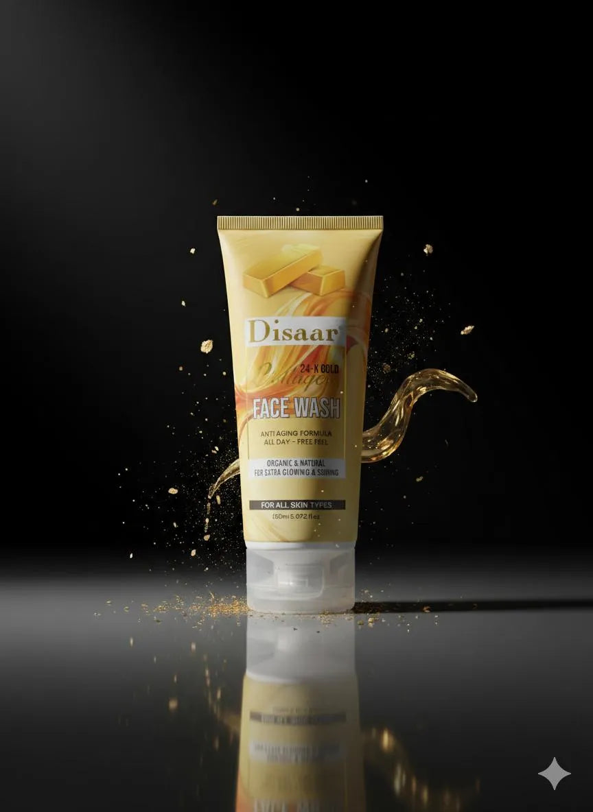 Disaar 24K Gold Collagen Face Wash 150ml All Skin Types Anti Aging Glowing
